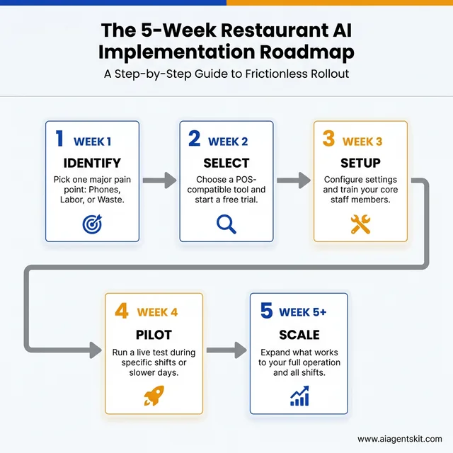 5-week restaurant AI implementation roadmap from identification to scaling